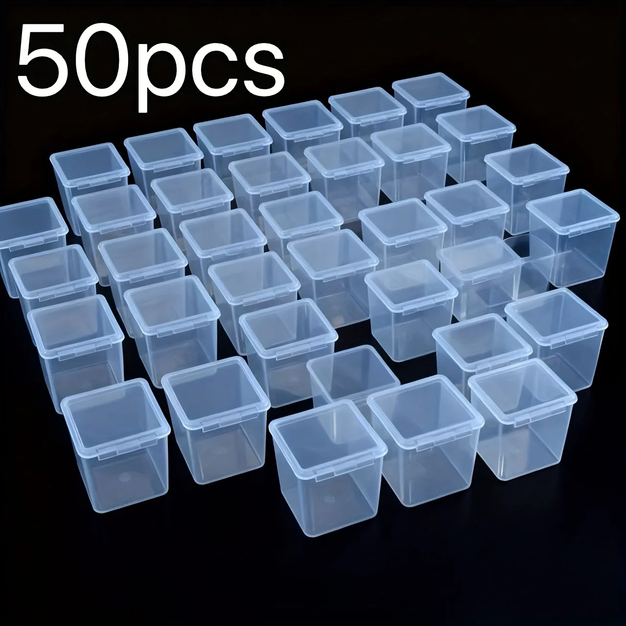 50pcs Transparent Tape Cover Storage Box| Durable and Stackable+sealed Dustproof, Suitable for Storing Jewelry/beads/handmade Pa