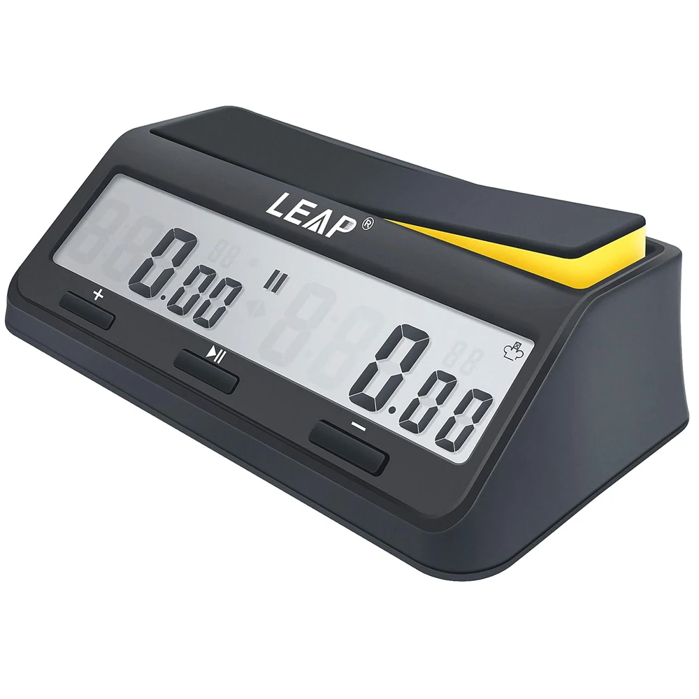 PQ9917 LEAP Reloj de ajedrez Temporizador de ajedrez digital avanzado para juegos de mesa y temporizador de ajedrez con alarma de cuenta regresiva adicional y retardo