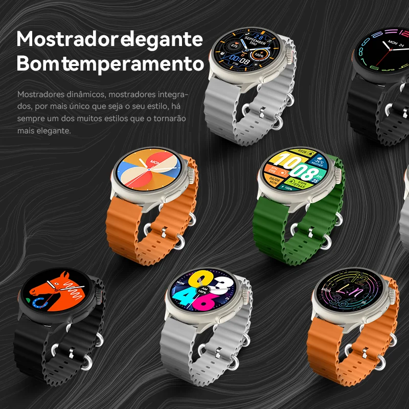 Montre intelligente ronde HW3 Ultra Max pour homme, écran HD 1.52 ", appels Bluetooth, affichage des informations, fond d'écran personnalisé, fonction NDavid