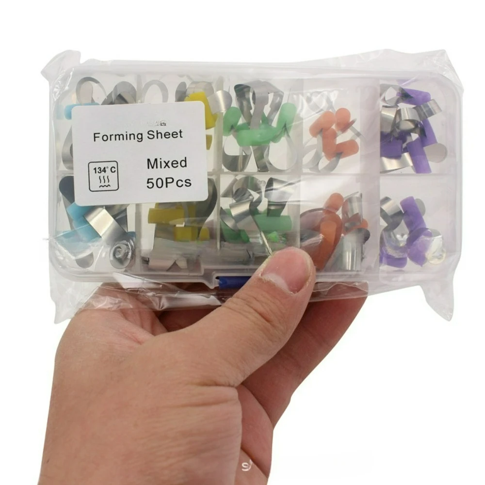 50 قطعة من أربطة مصفوفة الأسنان المتنوعة - أربطة تحديد المواقع من الفولاذ المقاوم للصدأ من نوع Douban لإجراءات ترميم طب الأسنان #4