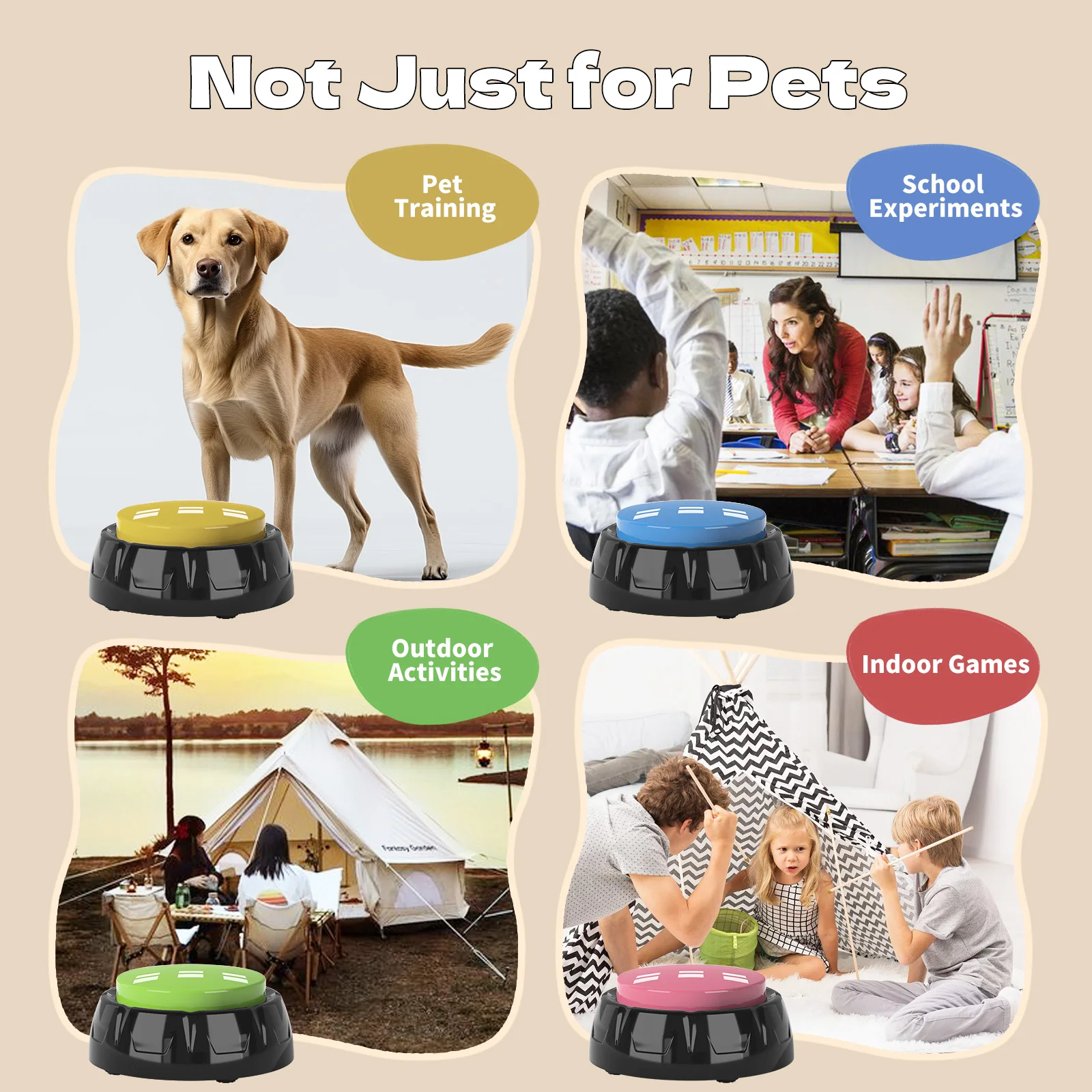 Pet Training Buttons Recordable Pet Talking Toys Pet Interactive toys Speech Buttons Speech Button for Dogs of All Sizes