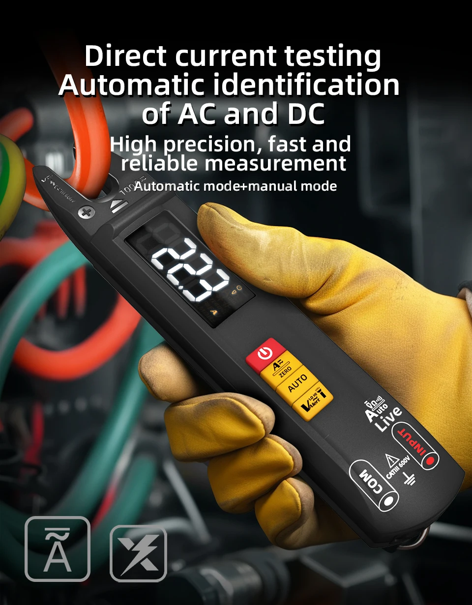 BSIDE U0 Gabelzangenmessgerät Neues Digitales Multimeter DC AC Strom 100A T-RMS OpenJaw Elektrischer Tester Multifunktions-Amperemeter – Detail 2