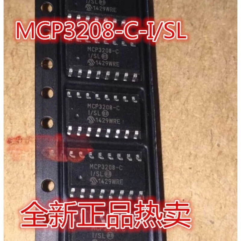 2PCS/LOT MCP3208-CI/SL  MCP3208-BI/SL  SOP MCP3208-CI/P   DIP  12-Bit, 100kSPS, 8-Channel ADC