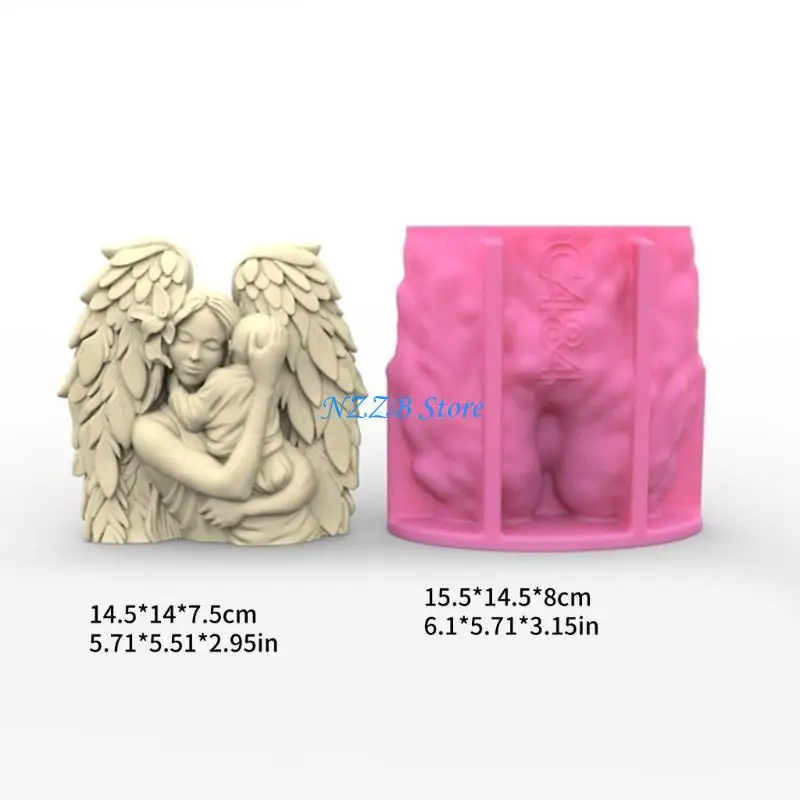 T21F Angelo Stampo in Silicone Gesso Fai da Te Strumento Ornamento da Tavolo Stampo per Candela Profumata