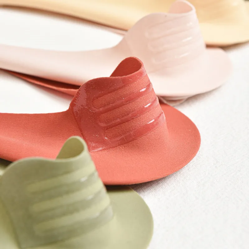 1 Paar Damen Ice-Silk No-Show Socken, doppelt rutschfest, unsichtbare Liner-Bootssocken für Damen, Silikon-Grip, rutschfeste, niedrig geschnittene Socken – Detail 5