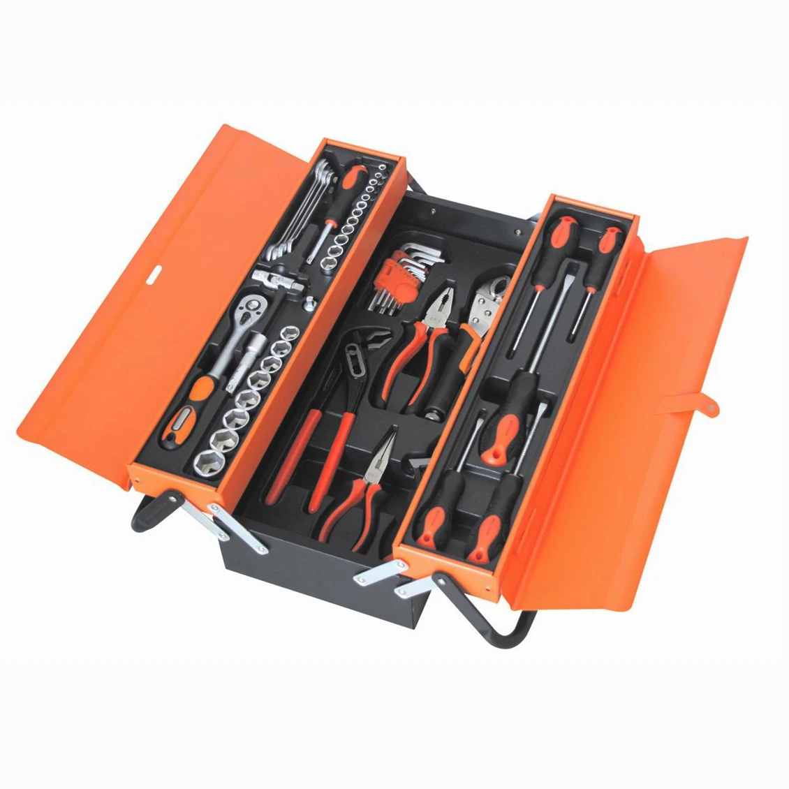 New Arrival 48pcs Hand Tool Set Screwdriver Wrench Socket Set  Household Tools Case Mechanical Metal Box Hand Tool Set Box