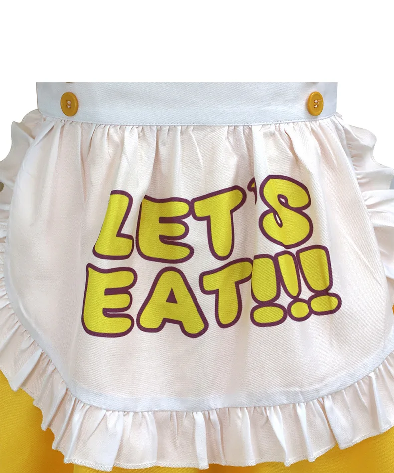 لعبة FNAF Chica Cosplay لوليتا فستان نسائي أصفر مع مريلة لحفلات الهالوين