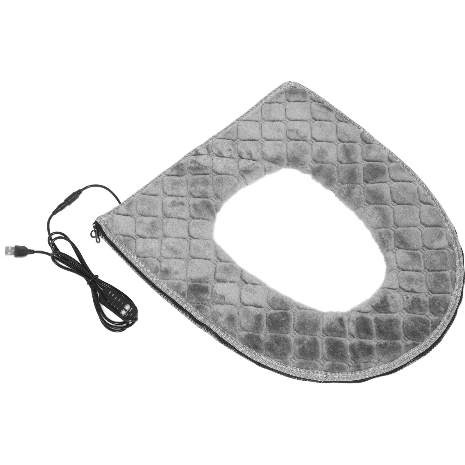 

Washable Heated Toilet Seat Cover USB Powered Grid Pattern Fast Heating Soft Cushion for Home Use Toilet Warmer Comfort Winter