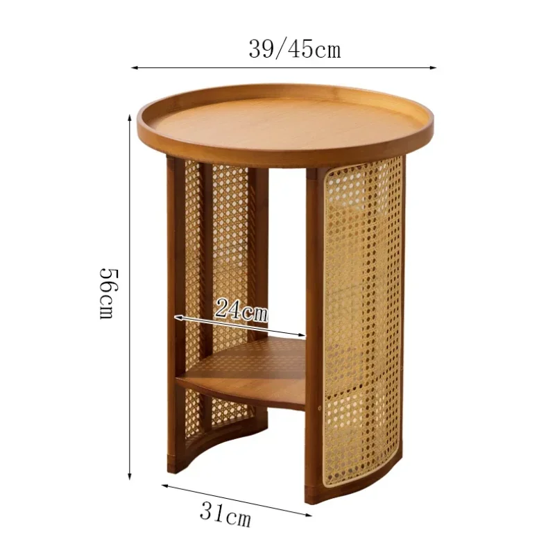 Журнальные столики в японском стиле, практичные двухуровневые столики для гостиной с имитацией лозы, Высокий кабинет