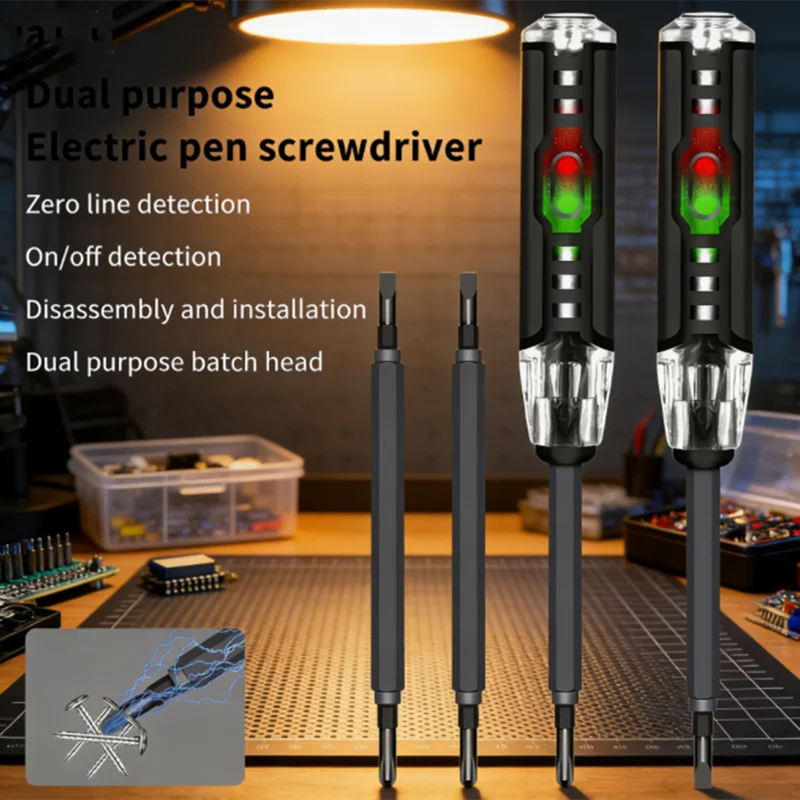 Voltage Tester Screwdriver Set ANENG B05 Includes Indication Pen Interchangeable Bit for Safe Electrical Testing Basic Repair