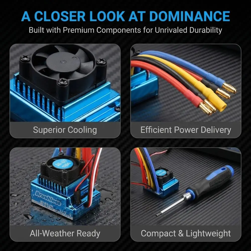 High Performance Blue Brushless ESC Plastic 5.3V/5A BEC Output Electric Speed Controller Programmable 120A RC Accessory