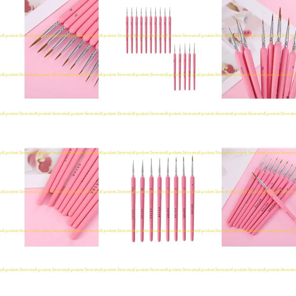 

R1WD 10Pcs/set Wolf Hair Hook Line Pen Fine Paint Brush Pen Set Artist Watercolor