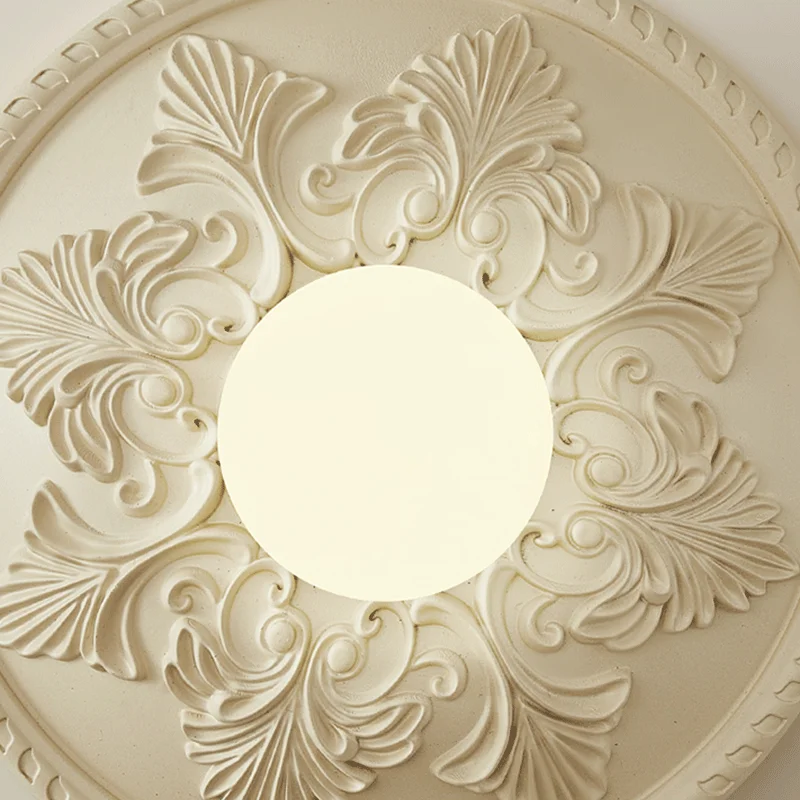 French Circular White Bedside Wall Lamp Bedroom High-end Retro Round Living room Sconce Milk White Glass Lampshade Light Fixture