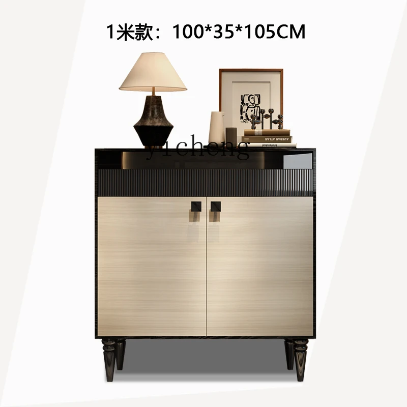 

Zz entrance shoe cabinet integrated large flat door medium antique high-end solid wood storage large shoe cabinet