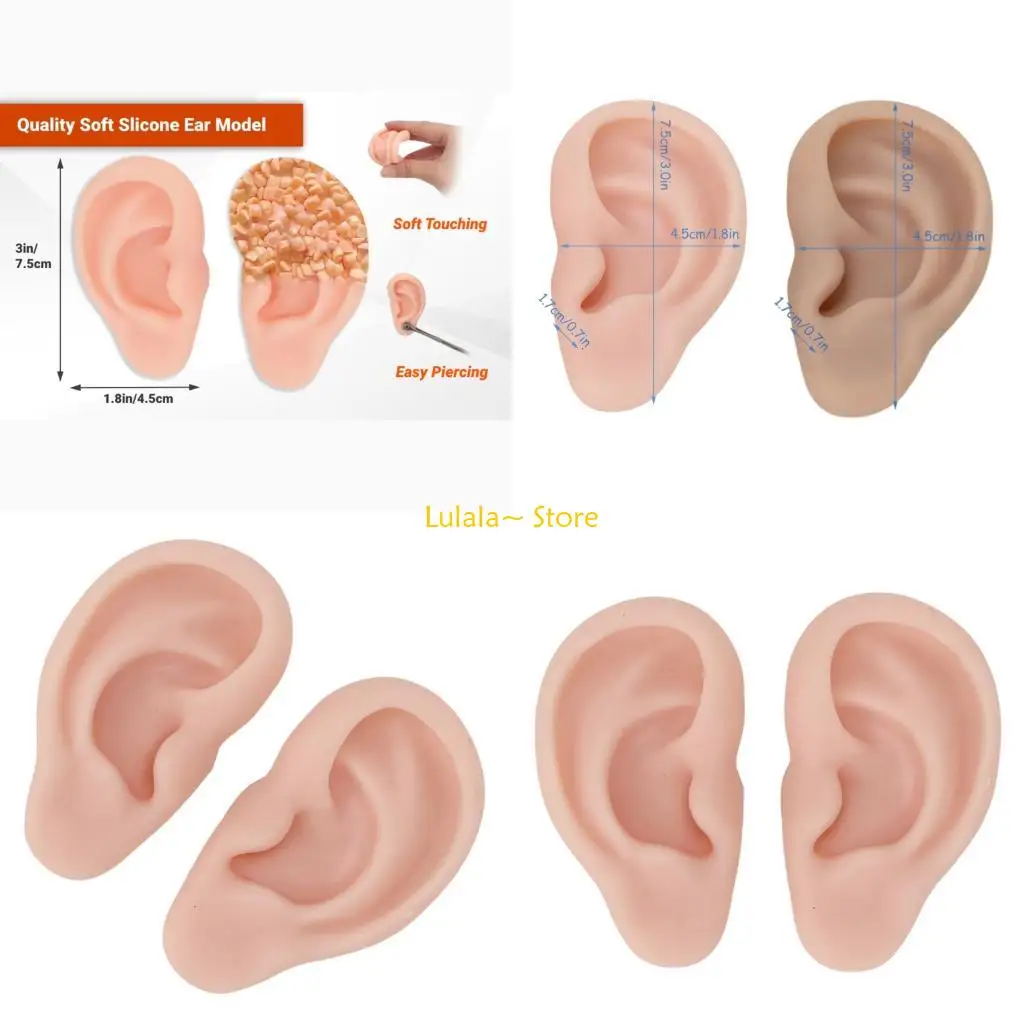 

Y4QA Realistic Silicone Ear Models For Piercer Training And Makeup Practice With Safe Silicone And Detailed Texture