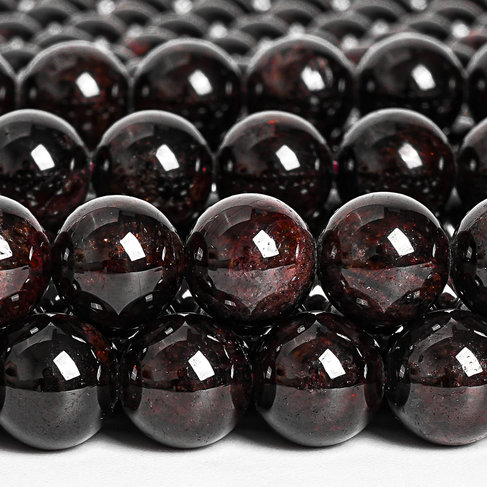 

Genuine Natural Garnet Smooth Round Beads 9/10/11MM Prayer Beaded Mala Necklace Hand Knotted Mala Bracelet For Jewelry Making