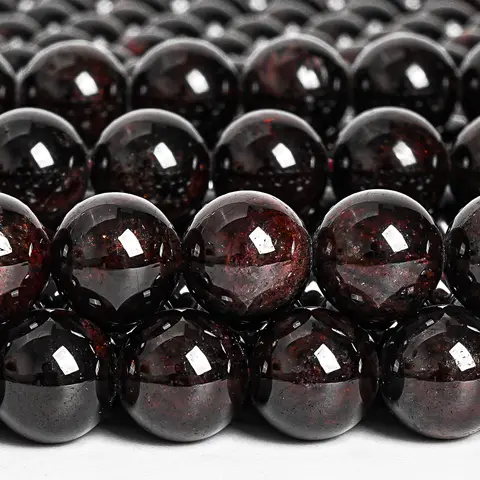 Genuino granato naturale liscio perline rotonde 9/10/11MM preghiera in rilievo Mala collana annodata a mano Mala braccialetto per la creazione di gioielli