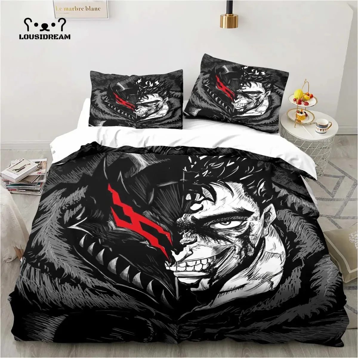 Calssic Comics Berserk Anime Christmas Navidad Gift King Twin Double Child Bedding Set Microfiber or Polyester Duvet Cover Set