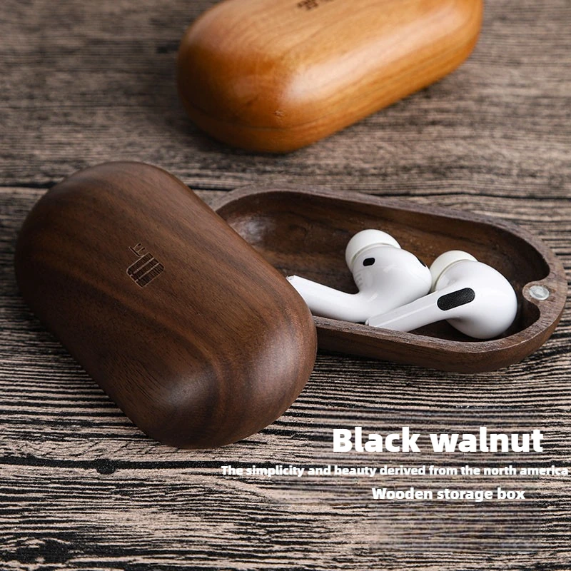 

Black Walnut Desktop Jewelry and Small Item Storage Box,Magnetic Mini Wooden Box, Customizable Organizer for Rings and Necklaces