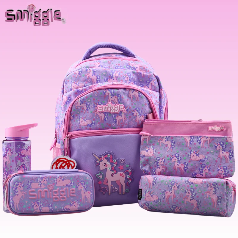 Smiggle Curly Unicorn Backpack Pen Box Pen Bag Series Pony Children'S Backpack Shoulder Bag School Start Gifts