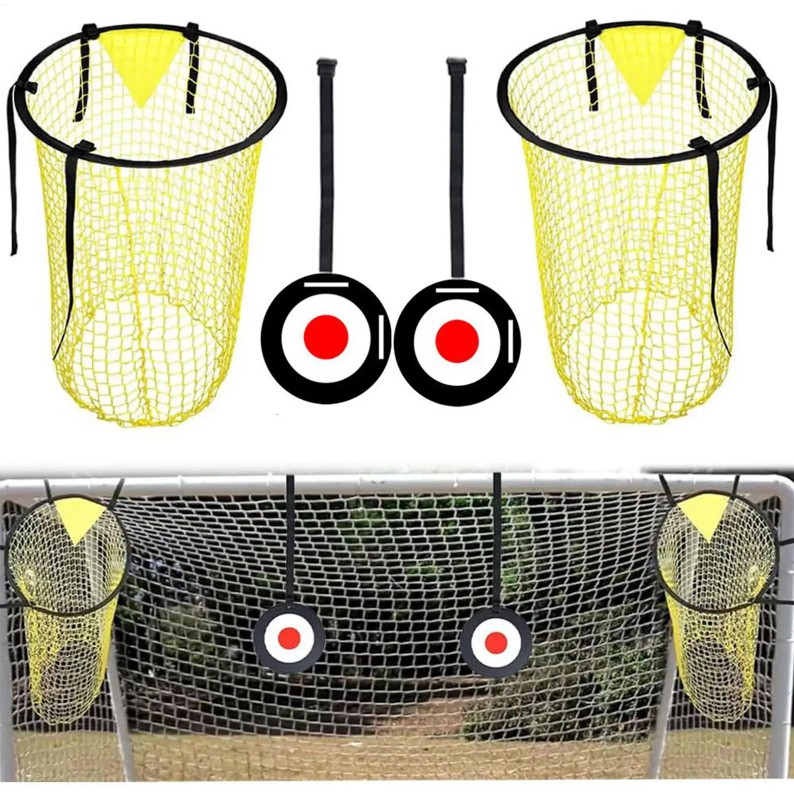フットボール投げターゲット フットボールゴールターゲットネット 1セット トレーニングゴール用品 ユーススポーツ練習 アウトドアゲーム サッカー