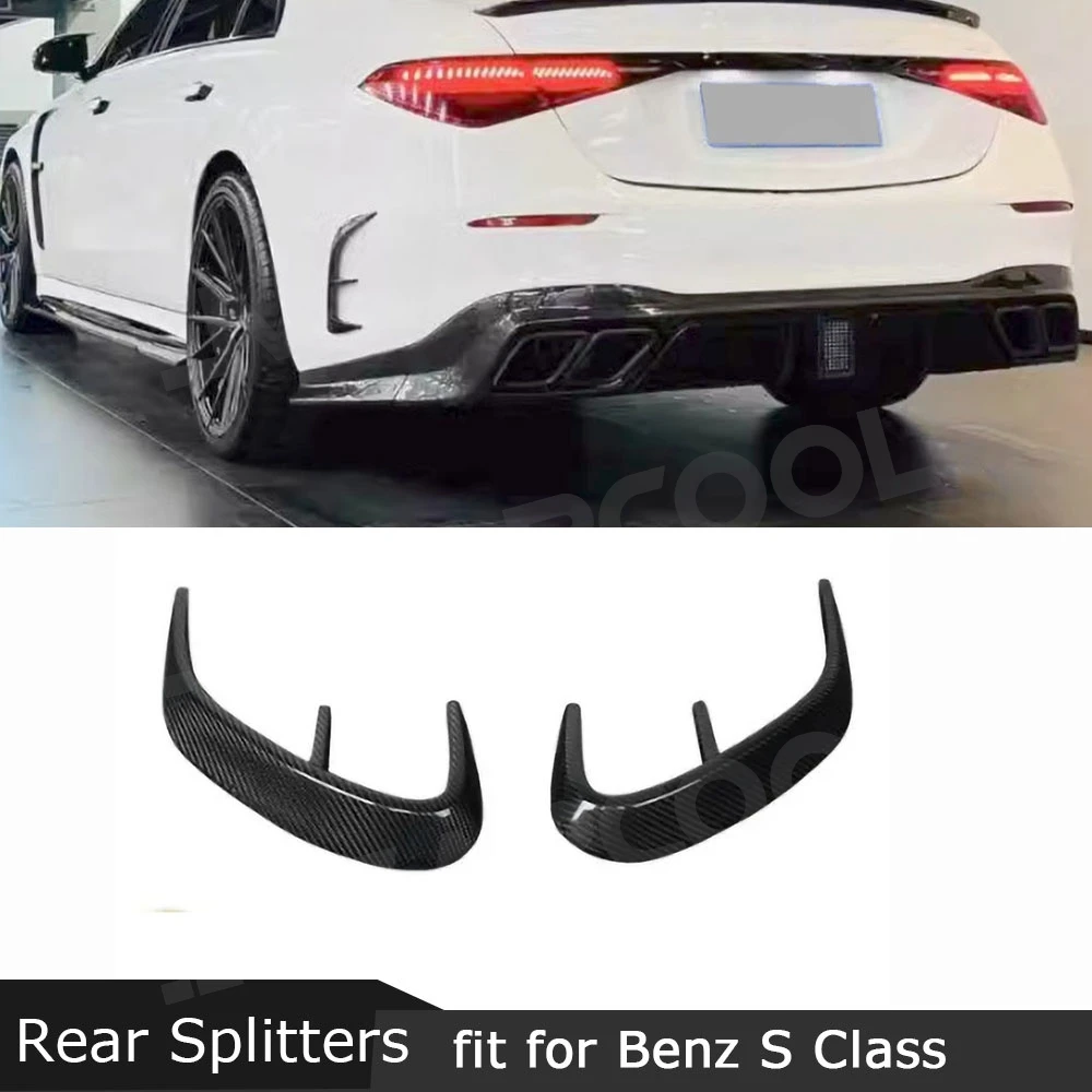 

JMCARCOOL Carbon Fiber Rear Bumper Fins Splitter for Benz S Class W223 S450 S500 2021-2023 Chin Canard Decoration Accessories