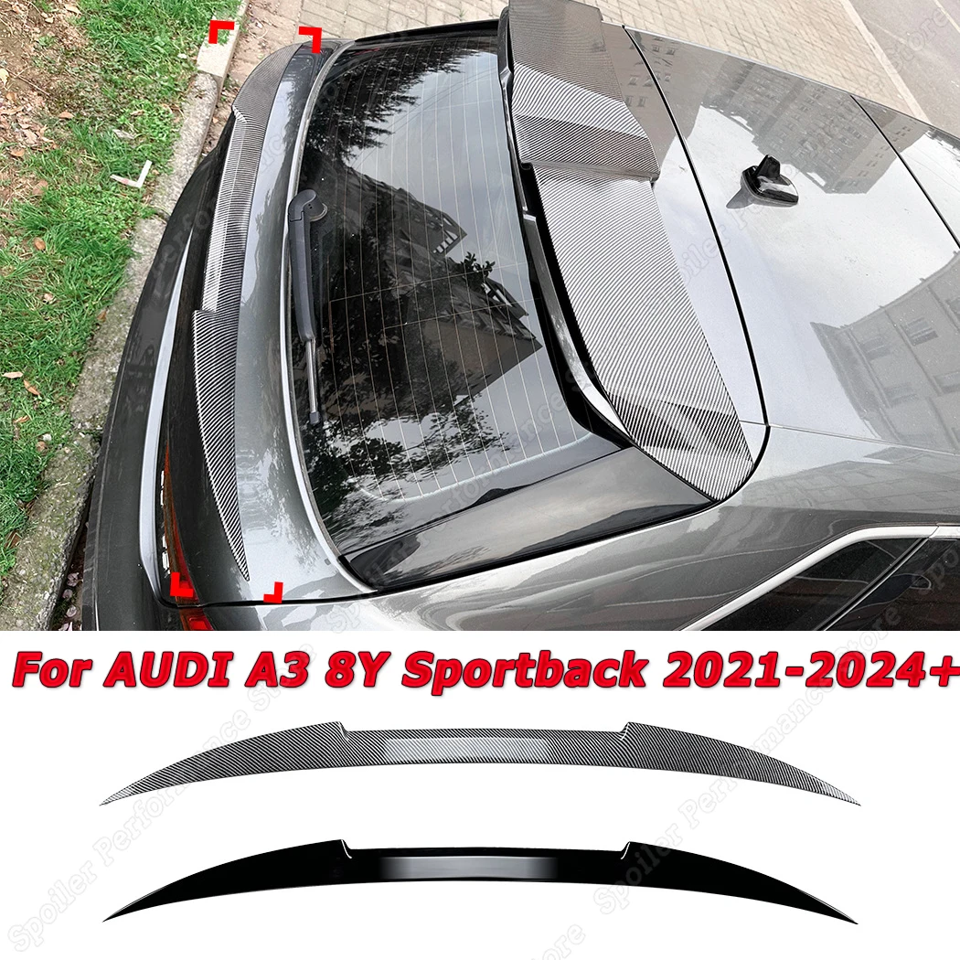 

Trunk Spoiler For AUDI A3 8Y Sportback 2021 2022 2023 2024+ Car Lip Spoiler Rear Tail Wing Decoration ABS Carbon Look Color