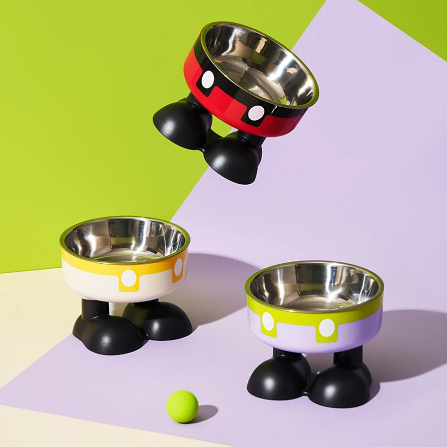 Pet stainless steel bowl anti slip large capacity dog bowl cat high footed bowl neck protection pet bowl anti knock cat bowl - view 5