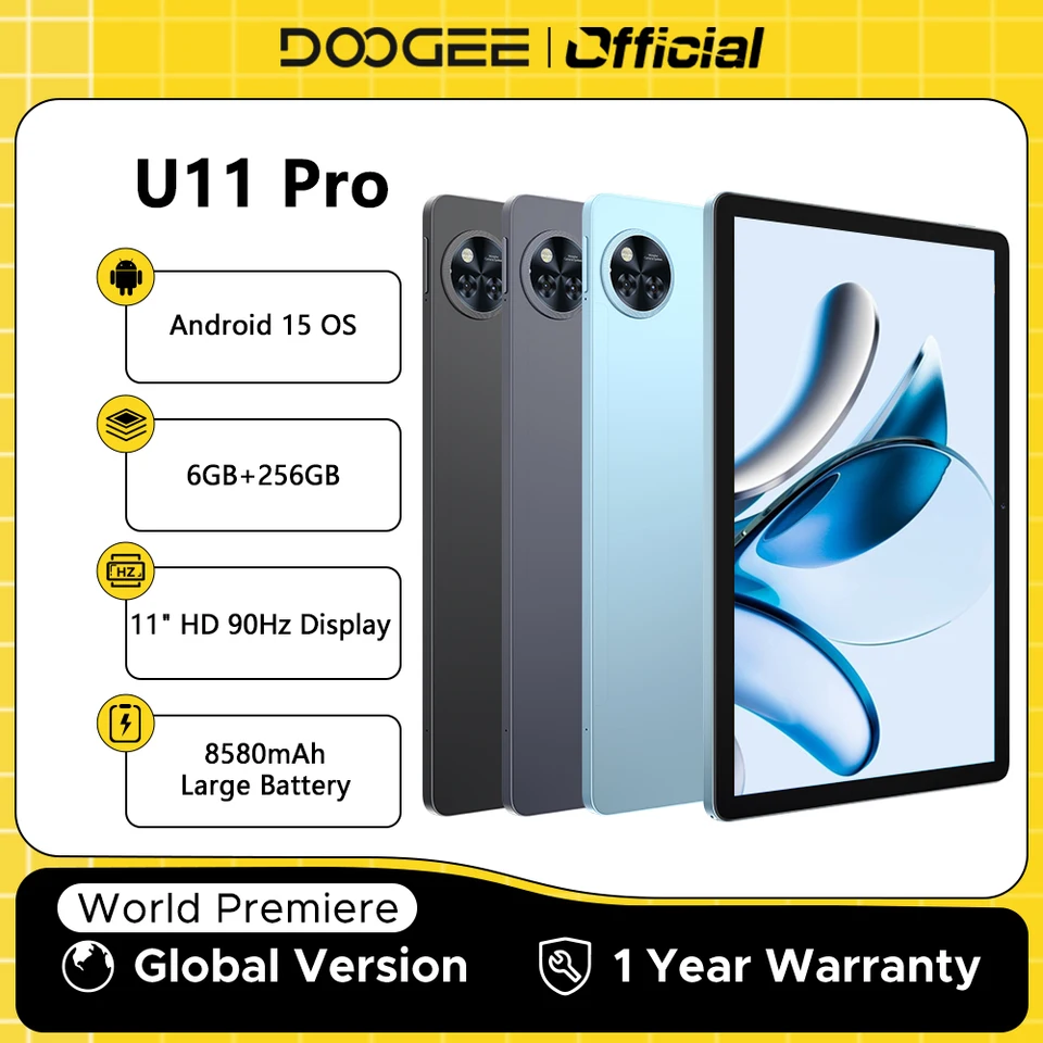 グローバルバージョン DOOGEE U11 Pro Android 15 タブレット 30GB(6+