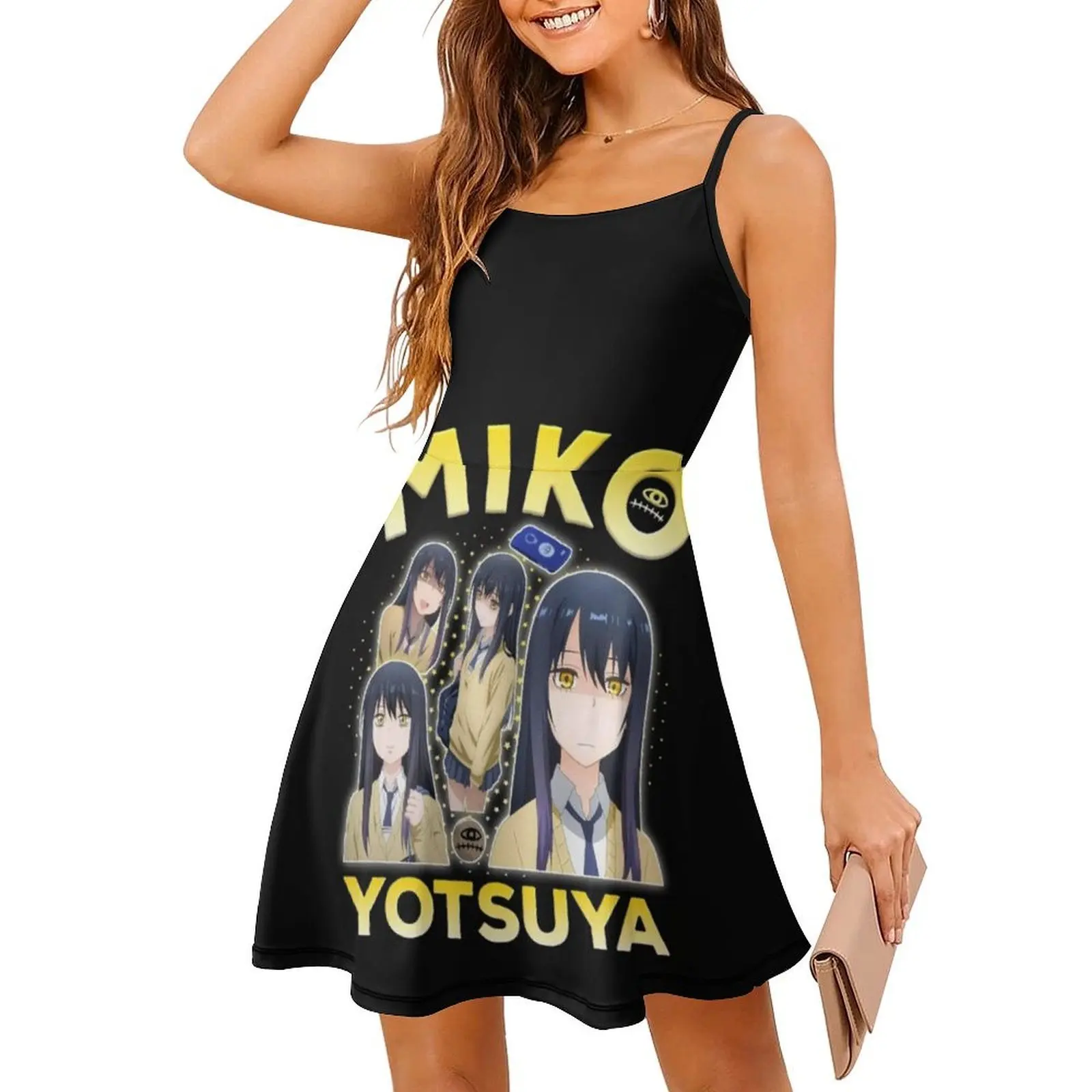 Mieruko Chan-Miko Yotsuya فستان بفتحة عنق على شكل قلب فستان أنيق للحفلات الصيفية للنساء أنيمي Mieruko Chan Manga Mieruko Chan #3