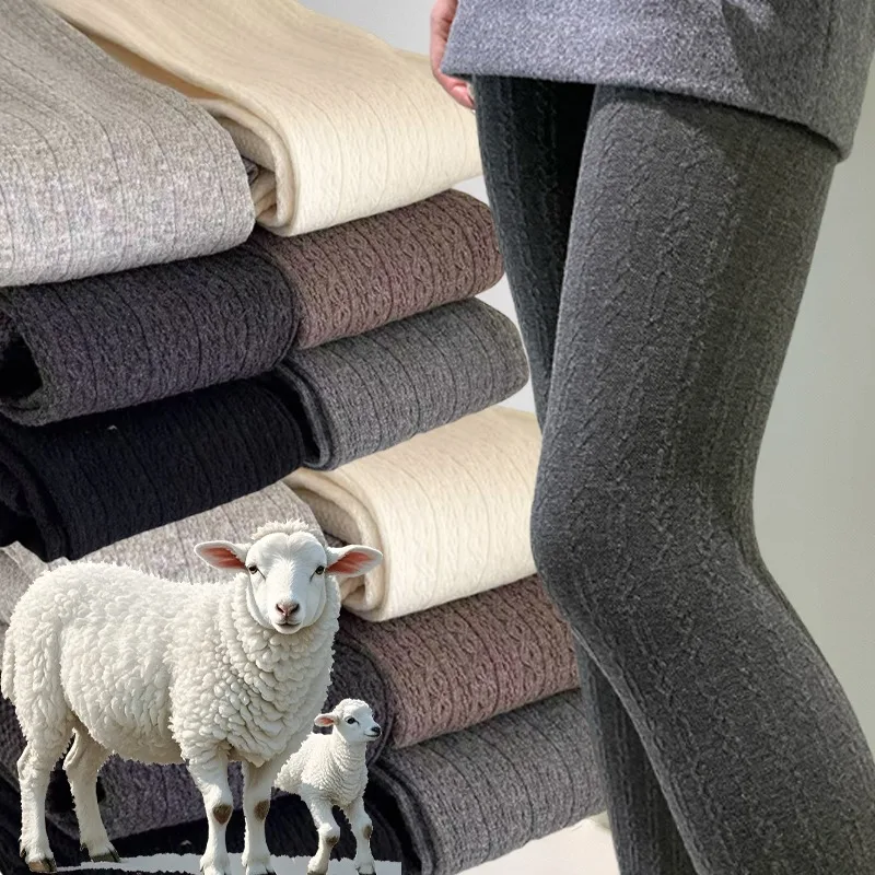 

Winter Thermal Tights for Women Girls Knit Cotton Leggings Slimming Vintage Vertical Striped Autumn Winter Pantyhose Stockings