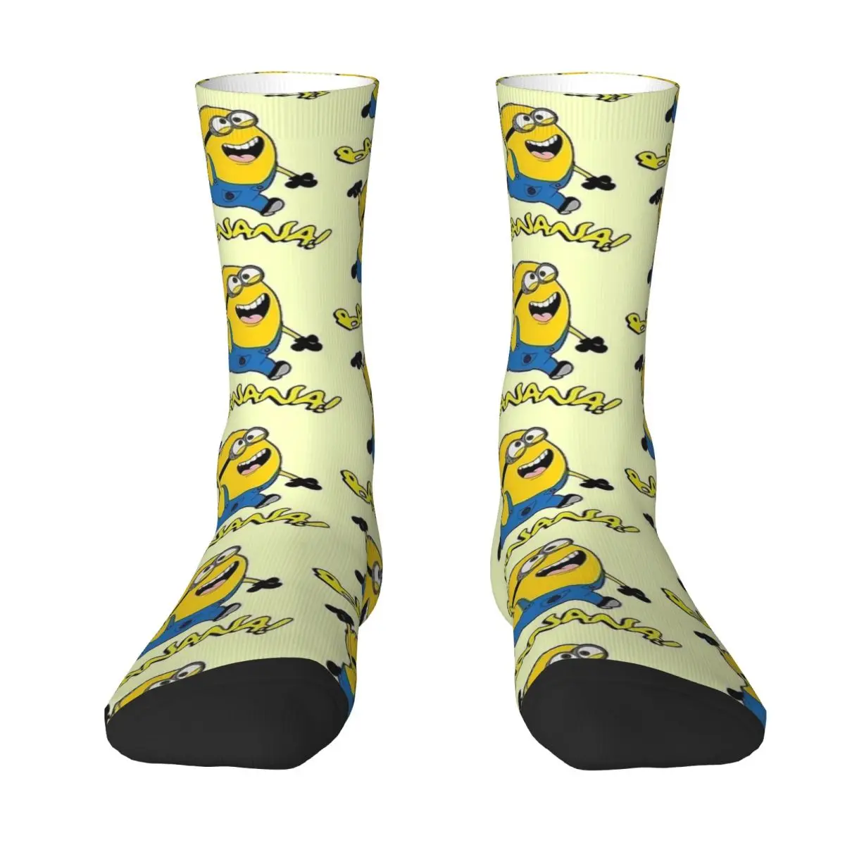 Cute Minions Cartoon Stockings Women Men Yellow Big Eyes Socks Soft Vintage Socks Spring Running Non Slip Graphic Socks Gift