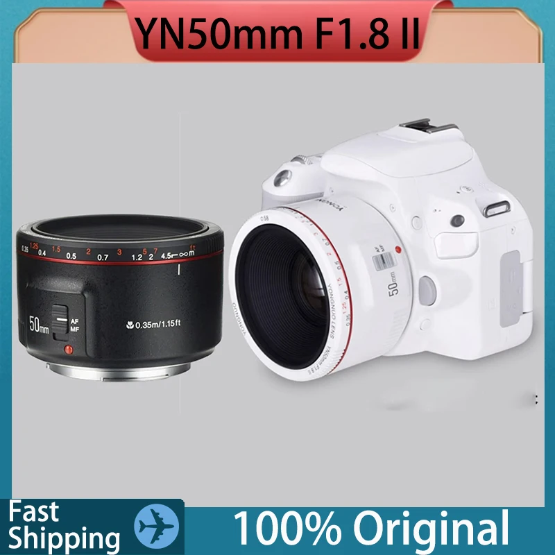 YONGNUO YN50mm F1.8 II Lens Auto Focus Support AF MF 0.35m Focus Distance Large Aperture Camera Len For Canon Camera Accessories