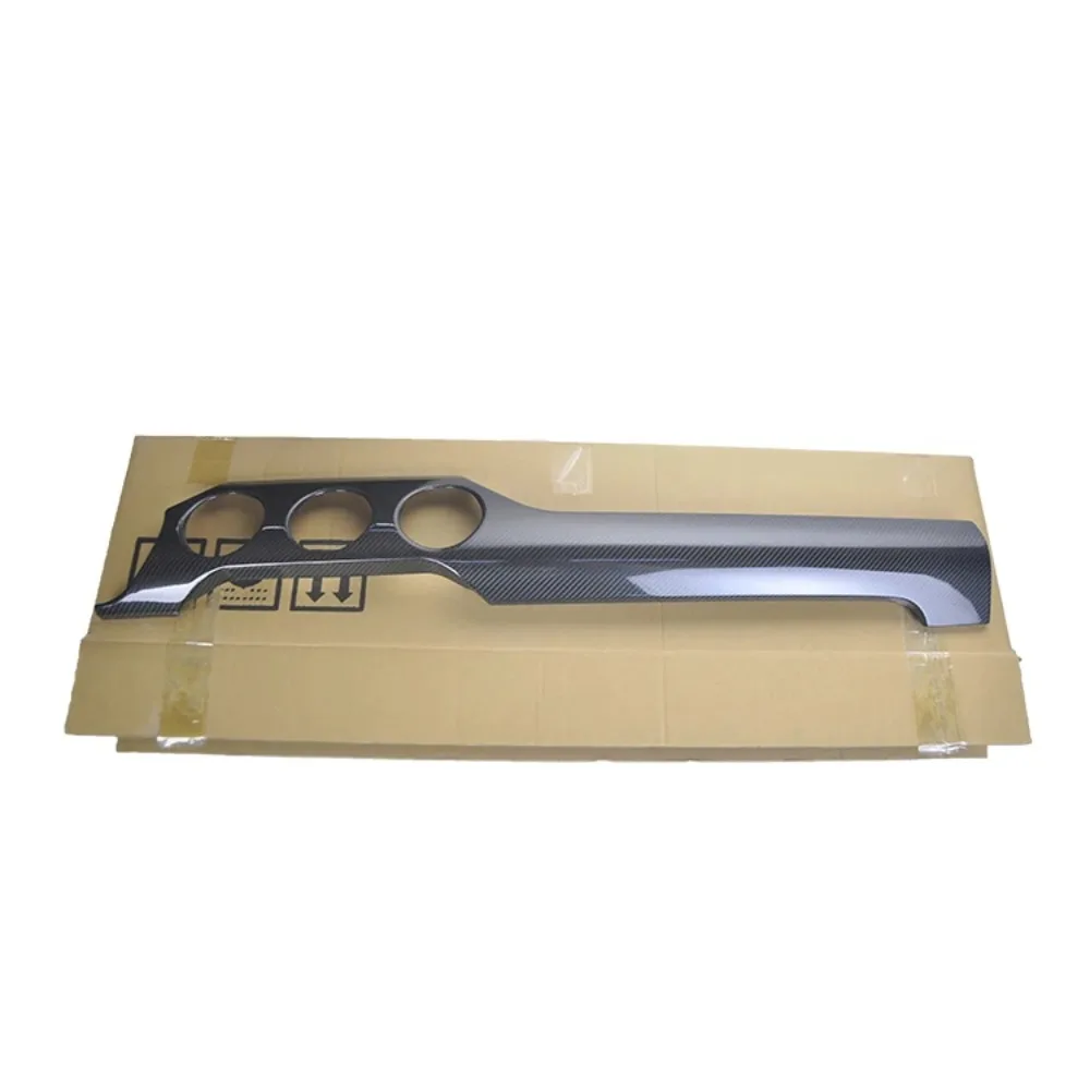 ألياف الكربون لوحة القيادة الغطاء الأيمن الكسوة لوحة القيادة الديكور غطاء لوحة الكسوة الداخلية ل موستانج 2015 + #6