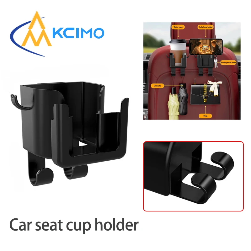 

Kcimo Car Water Cup Holder Storage Bag Universal Seat Back Cup Holder Organizer Pocket Clip Easy to install Car interior storage