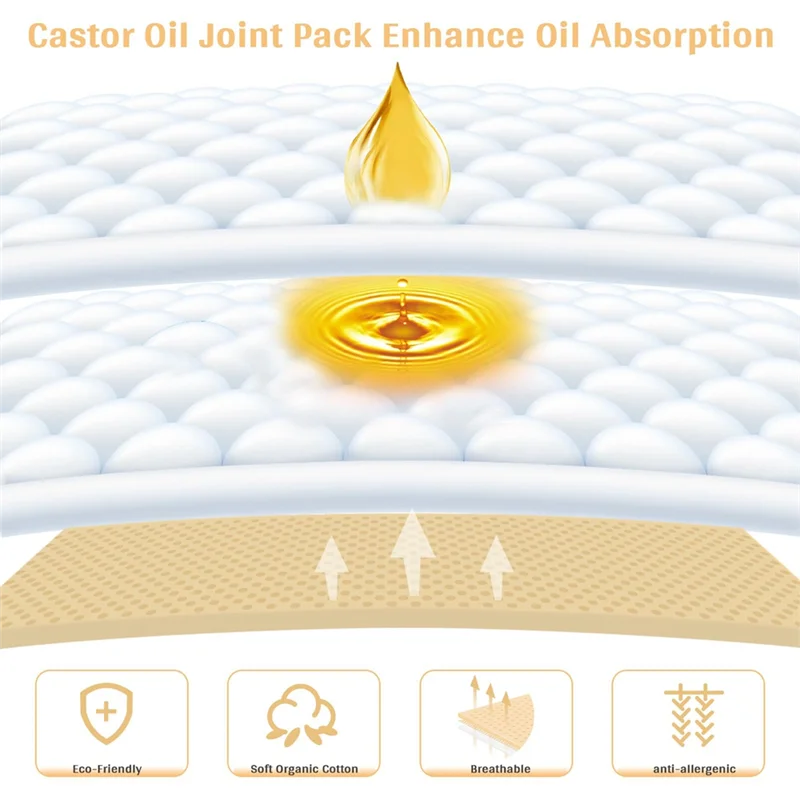 Paquete de juntas de aceite de ricino de A94E-2 piezas, paquete de cuidado de piernas de aceite esencial, paquete de mano de aceite de ricino alemán a prueba de fugas, reutilizable, color caqui