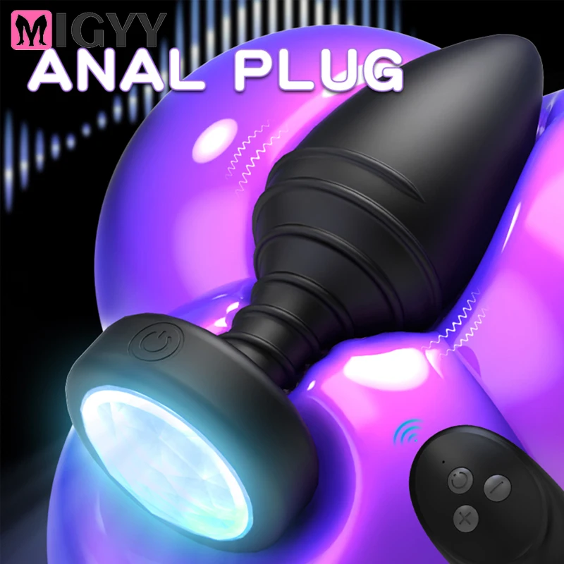 Anal Plug Vibrator for Men Butt Plug Portable Massager Wireless Remote Control Dildo Vibration Sex Toys for Male Adult Toys