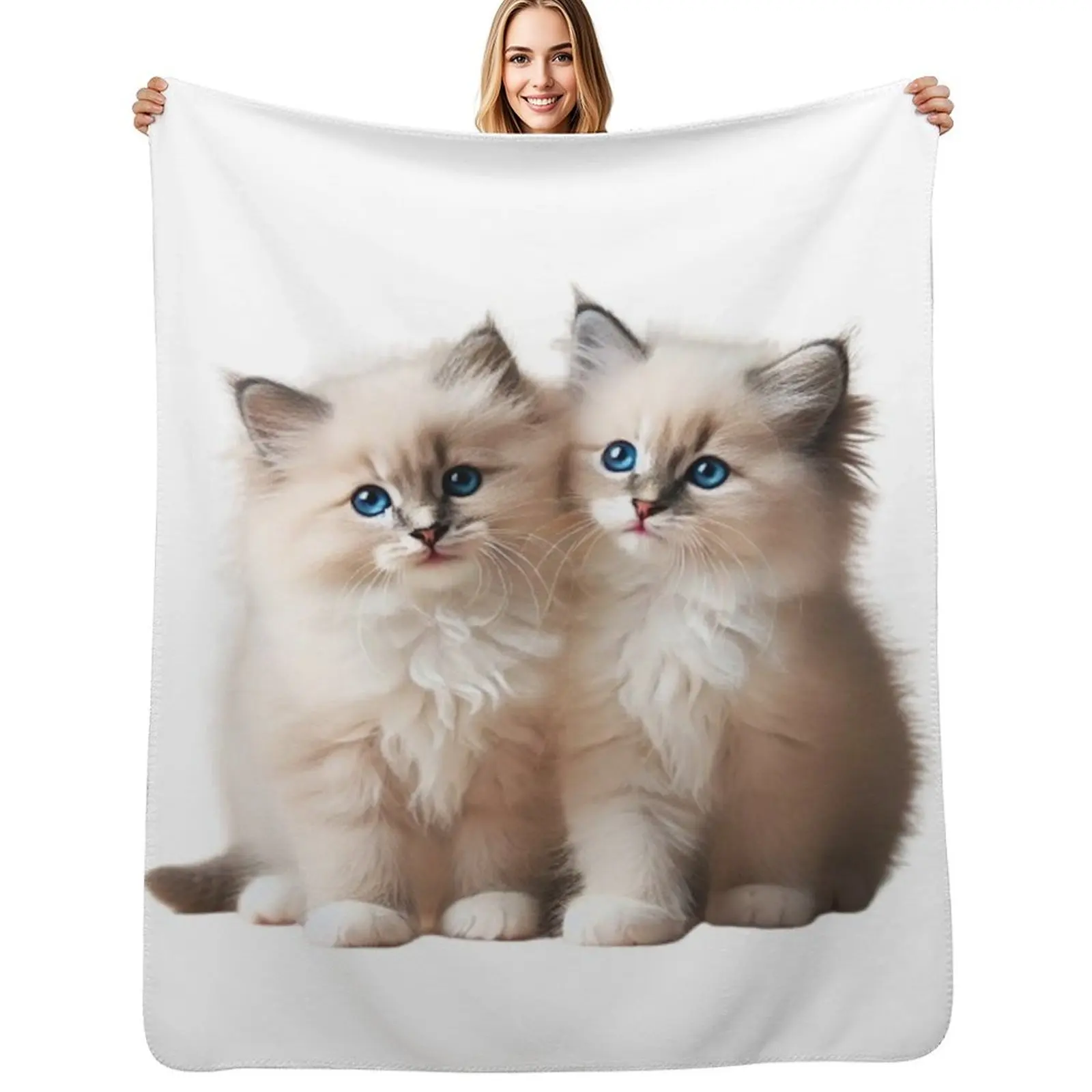 

Ragdoll Kittens Throw Blanket All Weather Soft Throw Blanket for Sofa