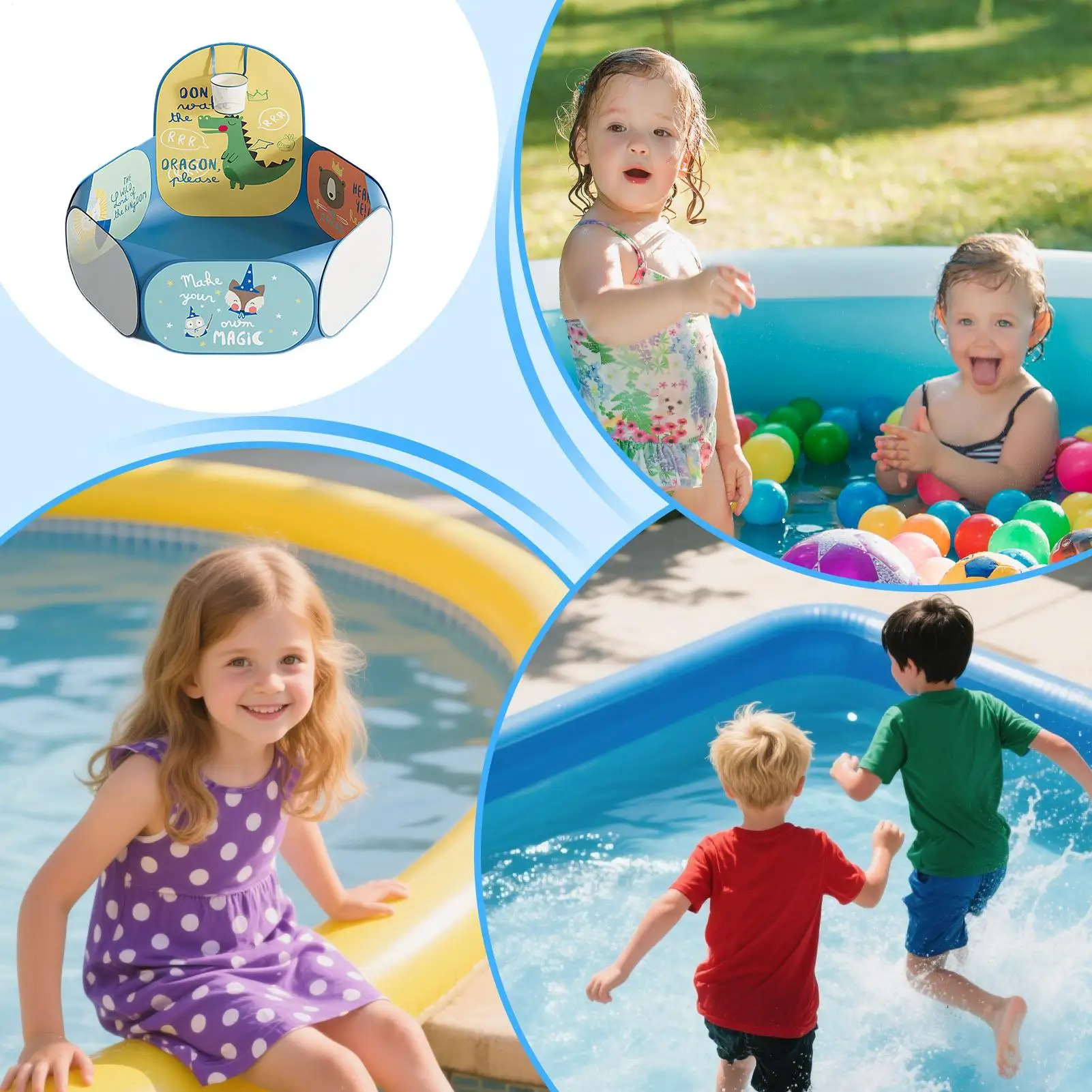 Box pieghevole pieghevole per palline, tenda da gioco, per bambini, per ragazzi e ragazze, per interni ed esterni, soggiorno, camera da letto, sala giochi, asilo nido