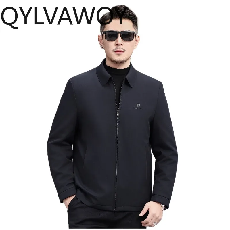 

Мужская куртка QYLVAWOY: Новая осенне-зимняя модель с отстегивающейся подкладкой из гусиного пуха, с отложным воротником, высококачественная мужская одежда