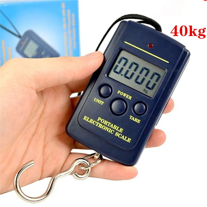 Portable Mini Hand-Held Scale Electronic Weight 40kg Luggage Scale Rope Luggage Scale Hook Express Weighing With Backlight