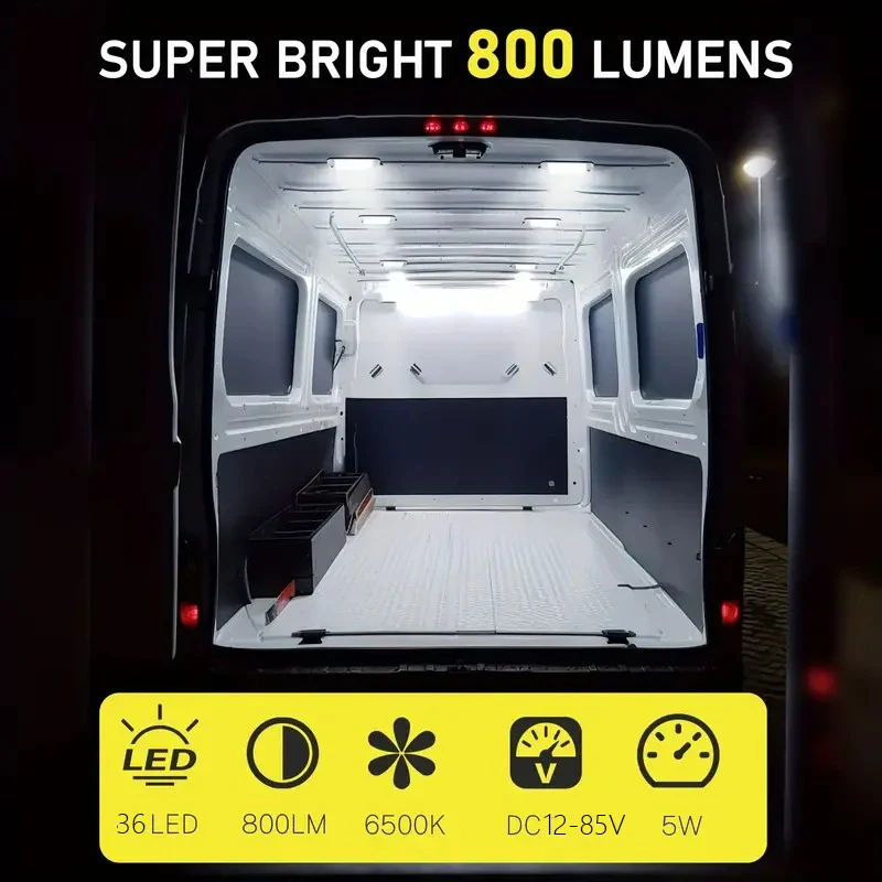 2Pcs Car Interior Light 36LED RV Light Truck Interior Light With Switch Night Reading Ceiling Light For Car Van Boat Truck