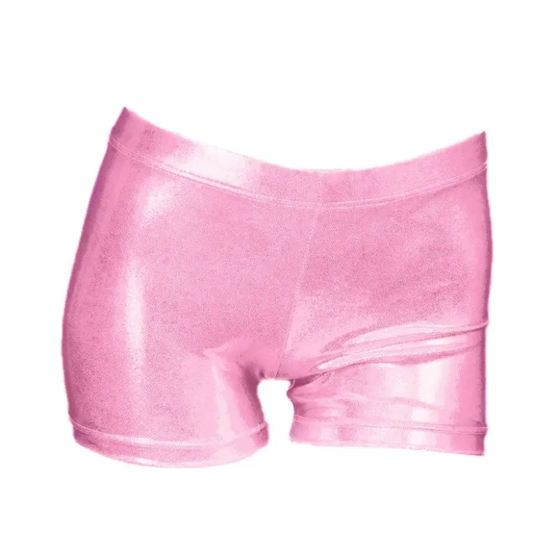 Kids Dance Shorts for Girls Shiny Metallic Ballet Shorts Sports Summer Gymnastics Exercise Fitness Workout Children\'s Short