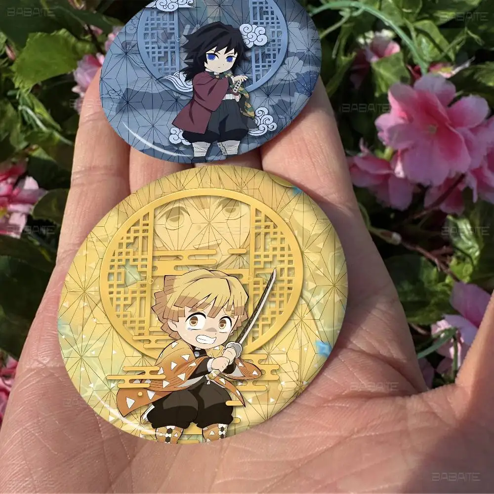 Demon S-Slayer K-Kimetsu Photo Brooches Creative Round Badge Gifts Pins 32/44/58mm view 6