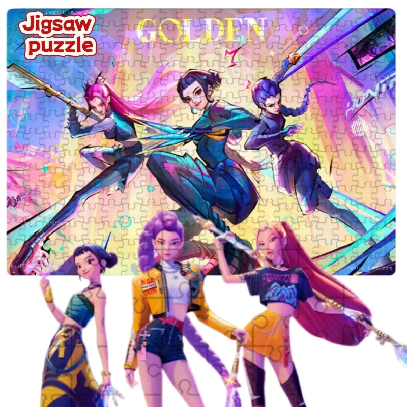 

K pop Anime demon hunter Jigsaw Puzzle Board Games Toys Decoration Rumi Mira Zoey Personalized Creative New Year Children Gifts