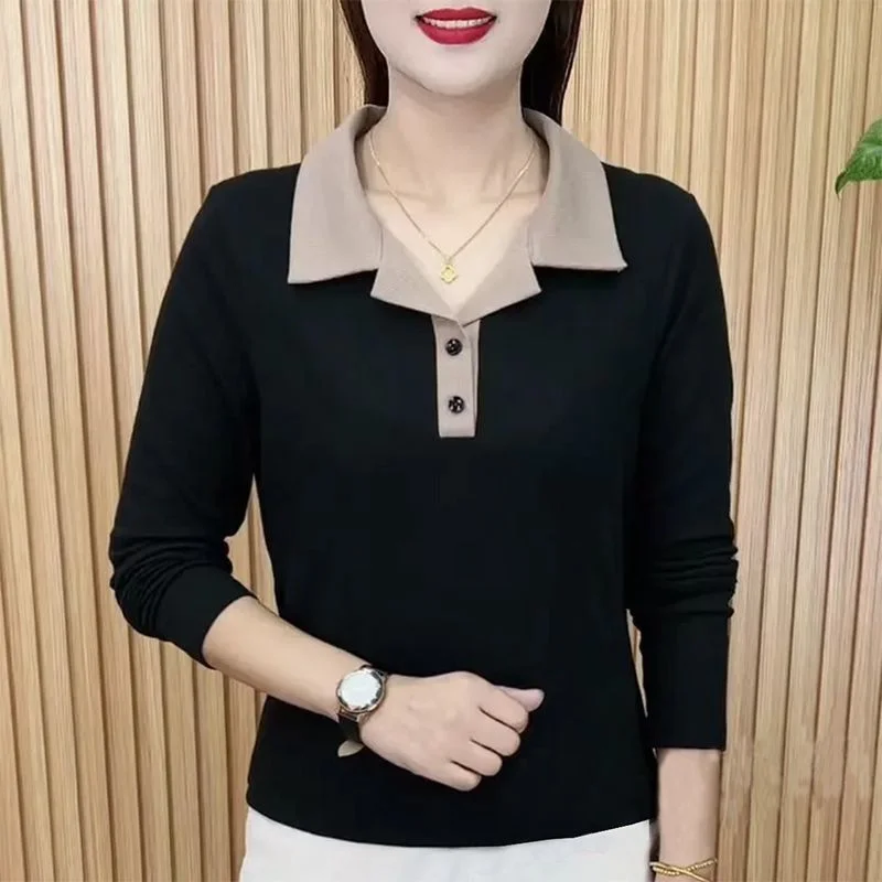 Camisetas com sensor de design, moda primavera e outono, ajuste fino e moda externa, camisa de fundo, novo top