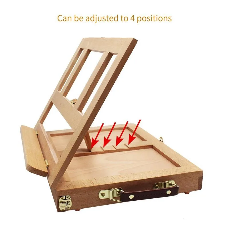 1Pc Adjustable Portable Wooden Easel Folding Desk with Storage Drawer for Art Students Adults