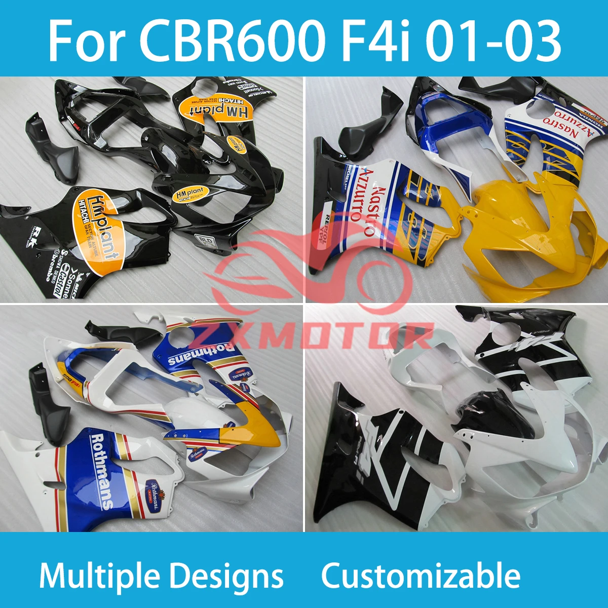 CBR600 F4i 01 02 03 Racing Fairings for Honda CBR 600 F4i 2001 2002 2003 Motorcycle Fairing Set Bodywork Panel Kit Fit