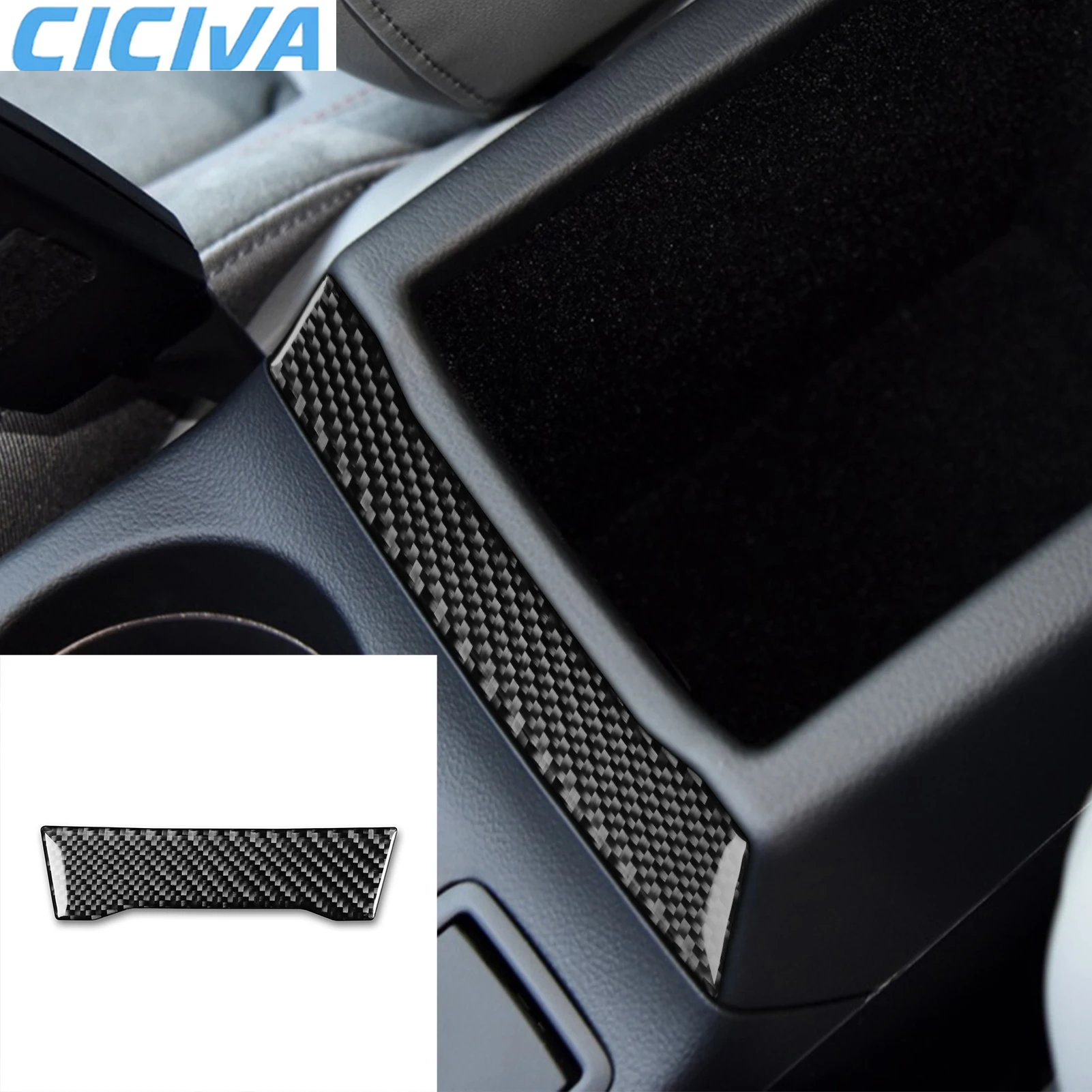 

For Audi Q3 2015 2016 2017 2018 Carbon Fiber Center Console Cup Holder Rear Car Accessories Interior Tuning Cover Stickers Trims