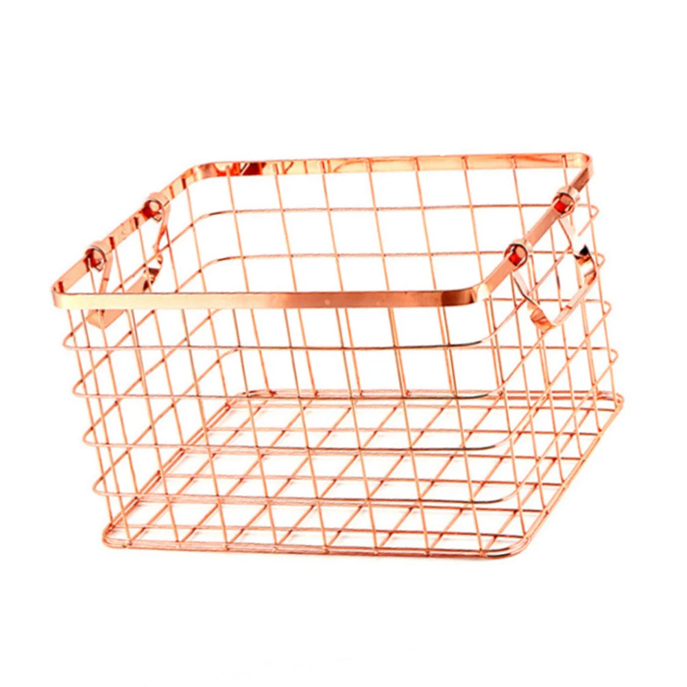 

Iron Storage Basket Woven Wire Baskets Multi purpose Household Container Corrosion Resistant Kitchen Organizers